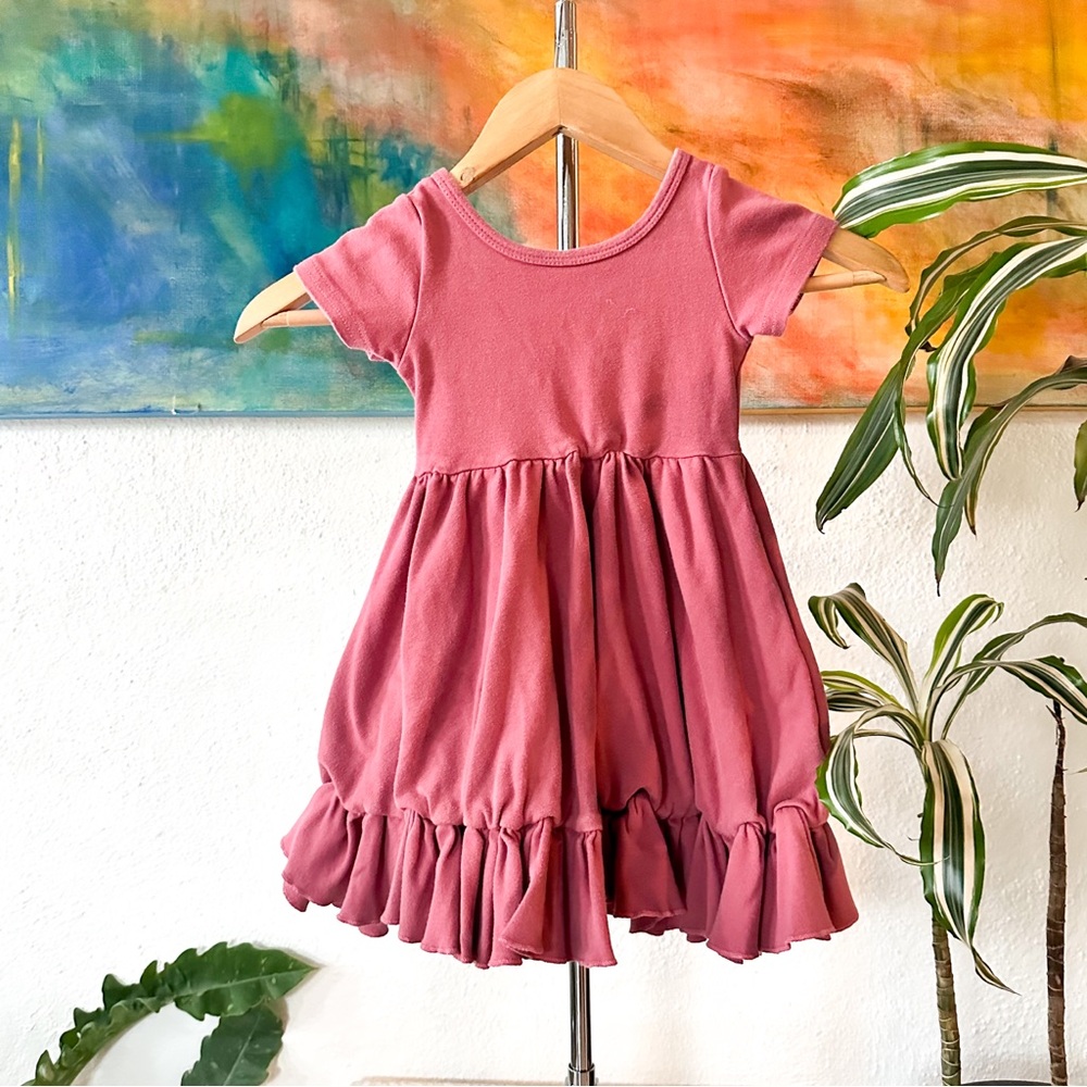 Girlhood Girls Rose Short Sleeve Cotton Twirl Dress